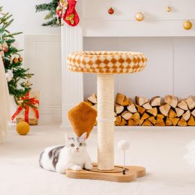 Mewoo Cat Scratching Post With Bed - Small Cat Tower With Sisal Scratcher, Removable Perch & Ball Track Toys For Indoor Cats Brown, Medium (Option: WP126)